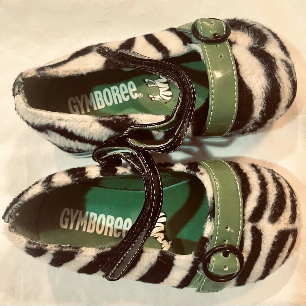 Vintage Gymboree Toddler Girl’s Shoes Size 4 Mod Zebra Furry Mary Jane